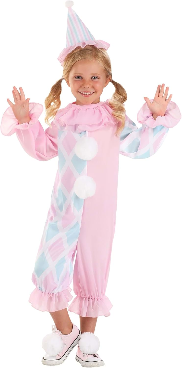 Girl's Pastel Pom Pom Clown Toddler Costume | Clown Costumes 4T