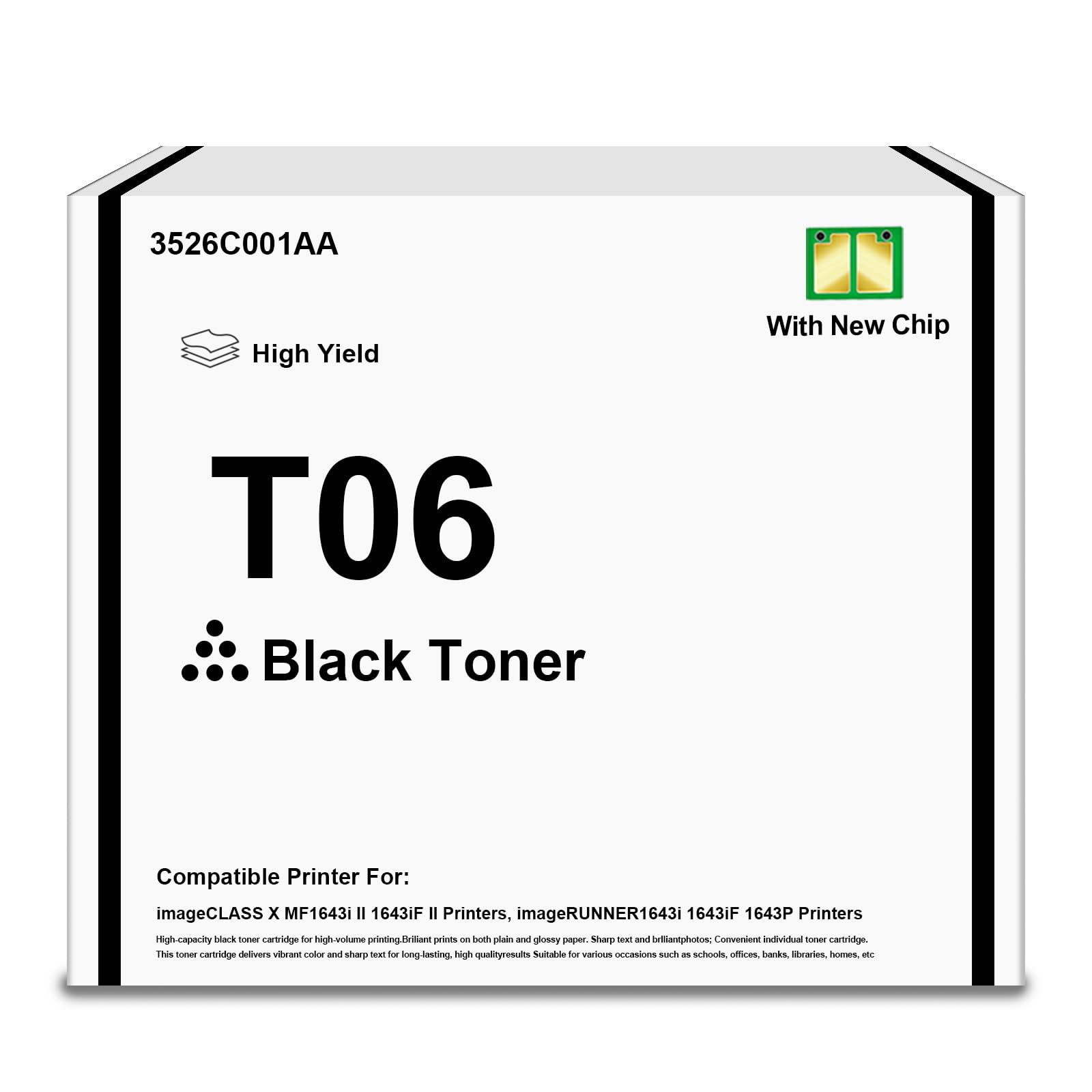 SRITE T06 CNMT06 Black Toner Cartridge 3526C001AA High Yield 20,500 Pages | Compatible for Canon imageRUNNER 1643i 1643iF 1643P imageCLASS X MF1643i II MF1643iF II Printer (1-Pack)
