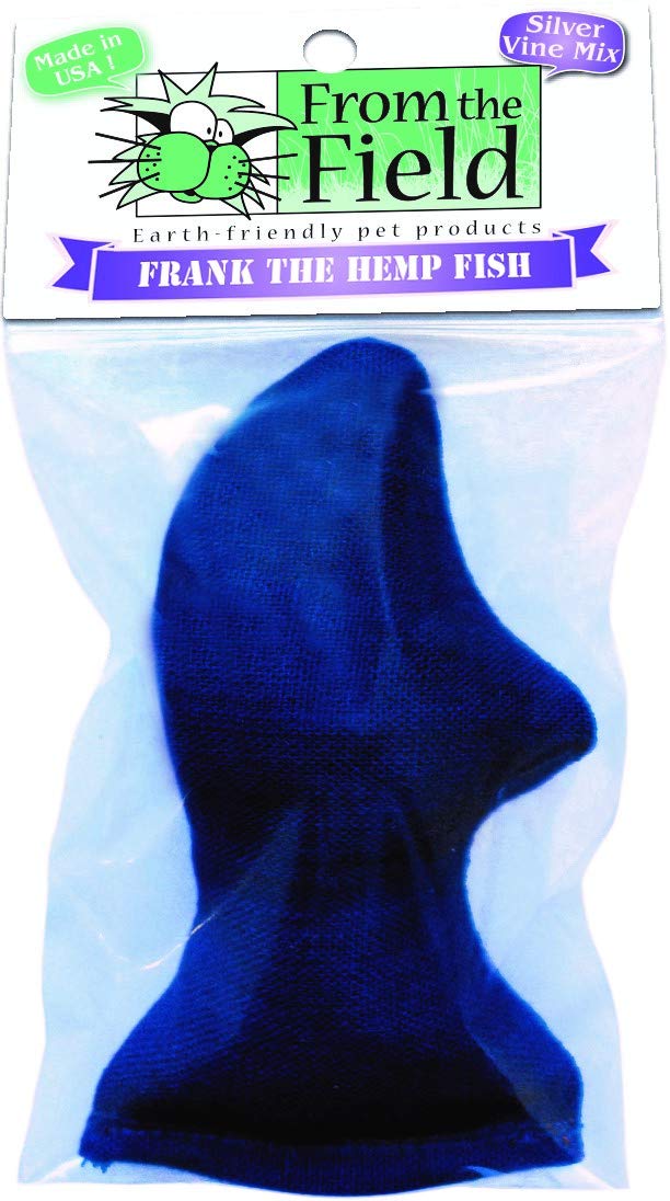 from The Field | Frank The Hemp Fish Cat Toy | Durable Hemp Fabric Filled with Catnip & Silver Vine Blend | Eco-Friendly Crinkly Cat Toy for Indoor Cats & Kittens | Made in USA