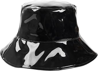 Unisex Waterproof PU Leather Bucket Rain Hat Sun Hat UV Protection