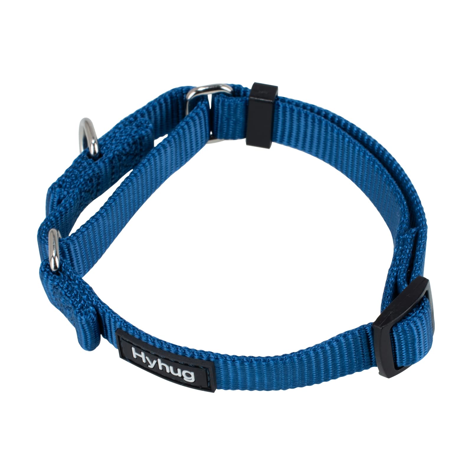 HyhugHeavy Duty Nylon Anti - Escape Martingale Dog Collar for Large Medium Small Boy and Girl Dogs - Walking Training Daily Use. (Small 2, Class Blue)