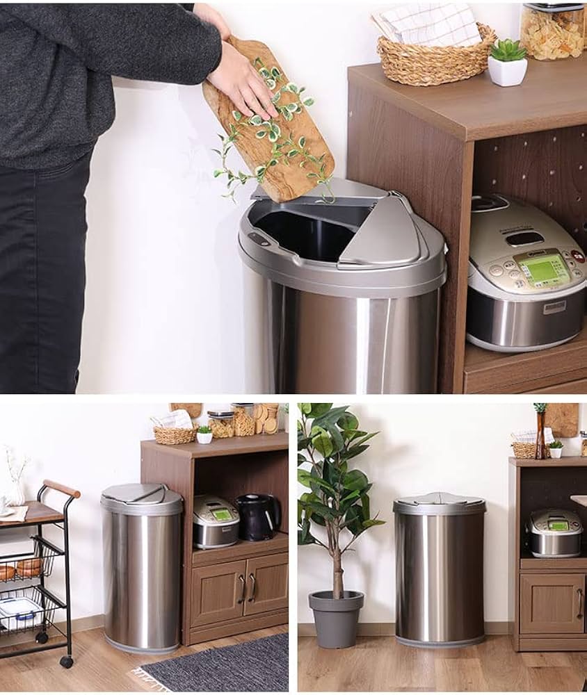 Amazon｜ゴミ箱 ダストボックス 45l ふた付き 自動開閉 スリム 自動