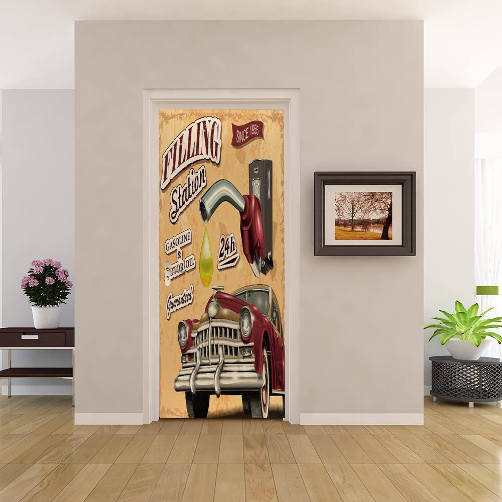 Poster trompe l'oeil porte 3D pour agrandir le salon et la chambre
