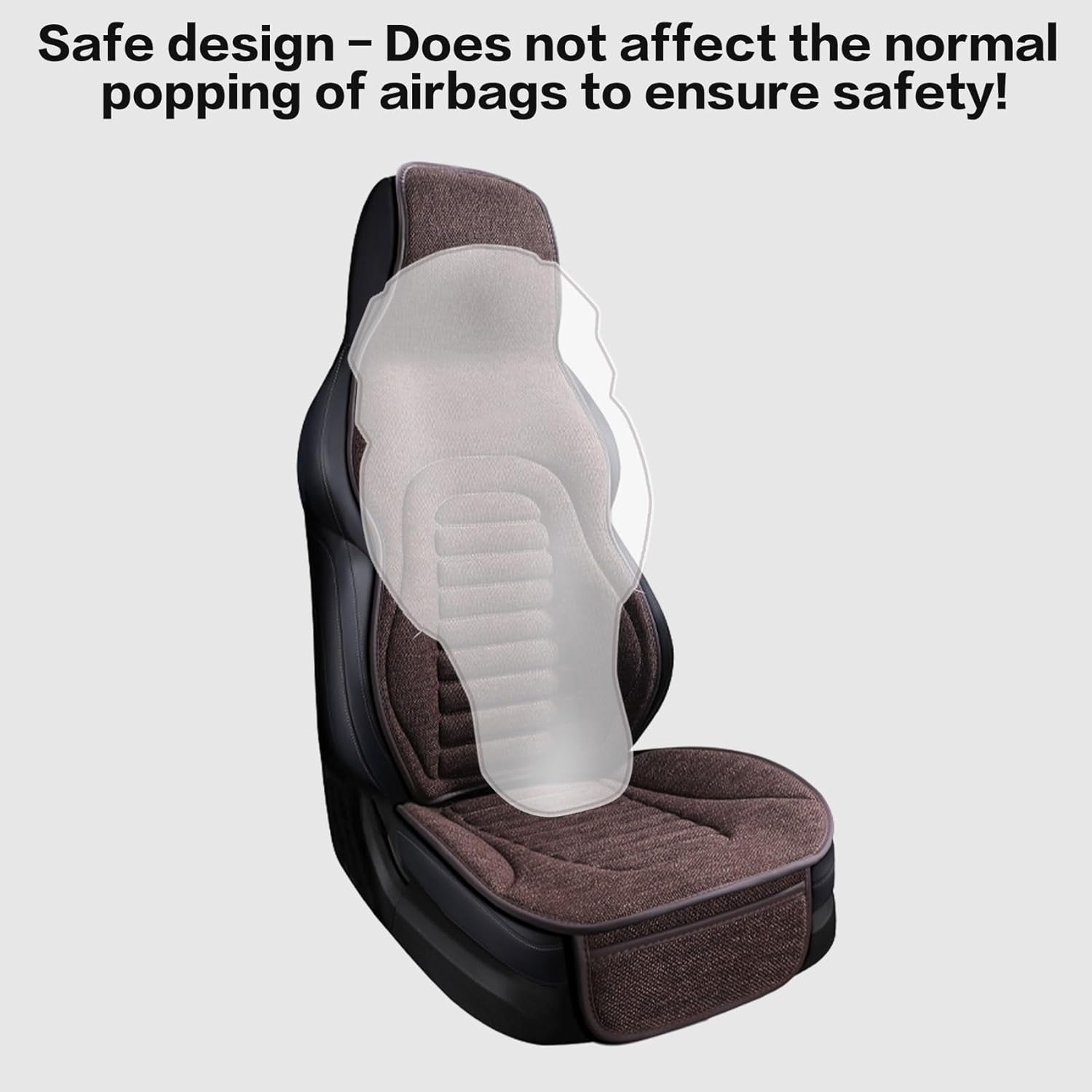 Priprilod Car Seat Covers Full Set, Breathable Brown Linen Front and Rear Seat Covers Protector Universal for Most Types of Cars Trucks SUV Pick-up Truck