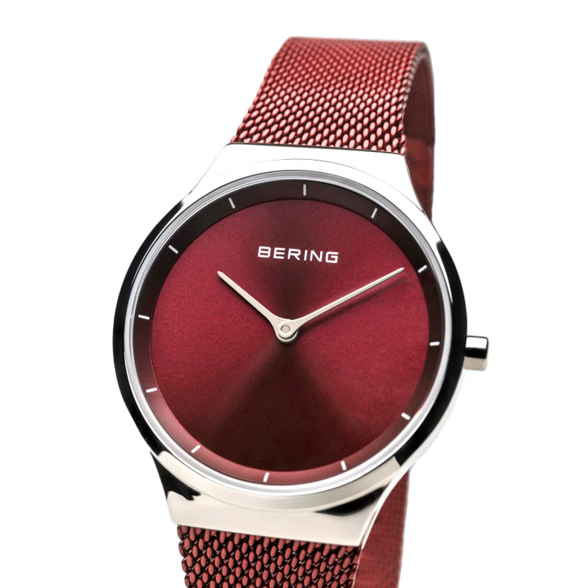 Bering Damen Quarz Uhr | Armbanduhr 31 mm Edelstahlgehäuse und Zifferblatt | Milanaisearmband | Saphierglas | 3 ATM | 12131