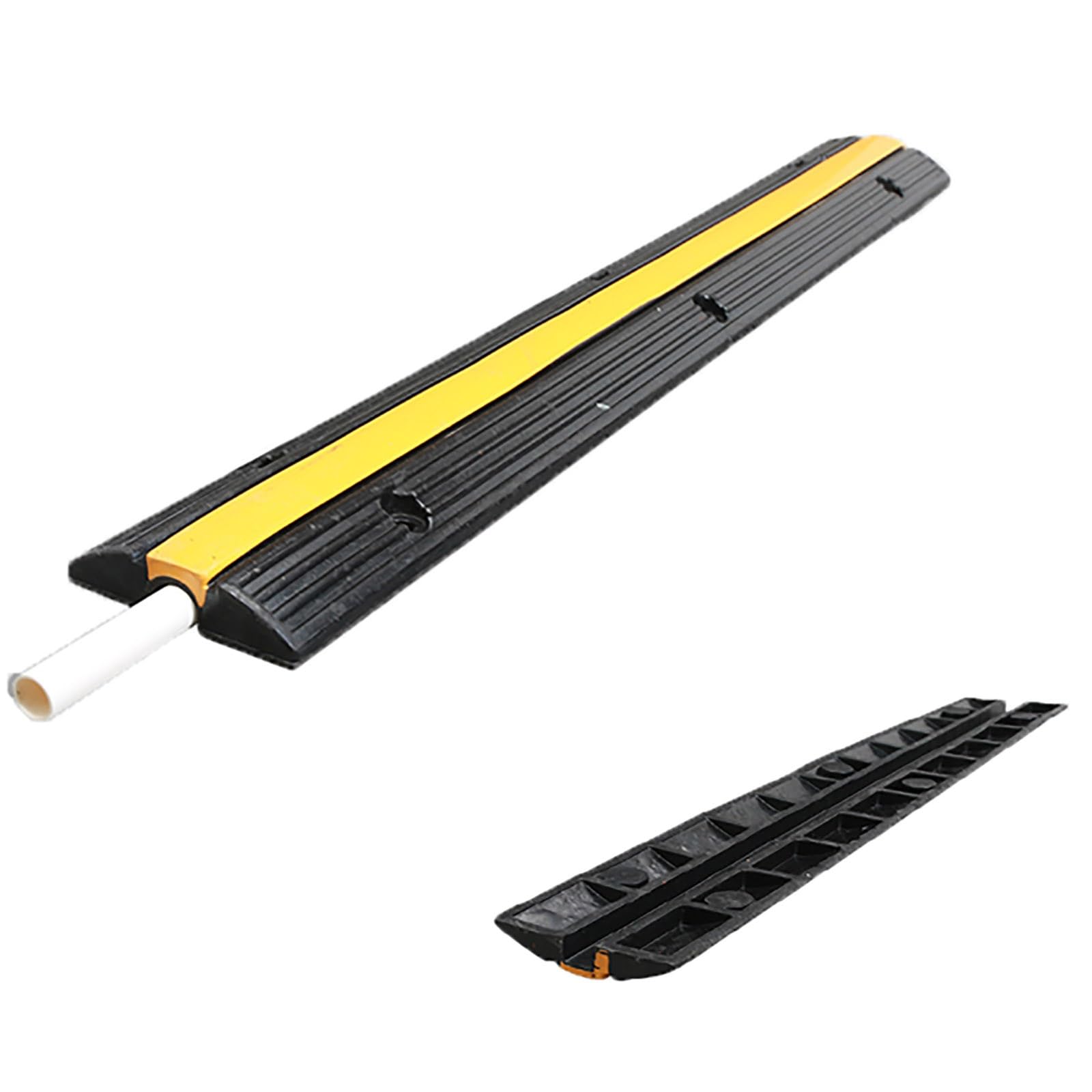 Yqyc Rubber Durable Cable Protector Ramp Cover, Single Channel Heavy Duty Hose & Cord Track Floor Protection, 97x15x3cm, for Indoor and Outdoor Use