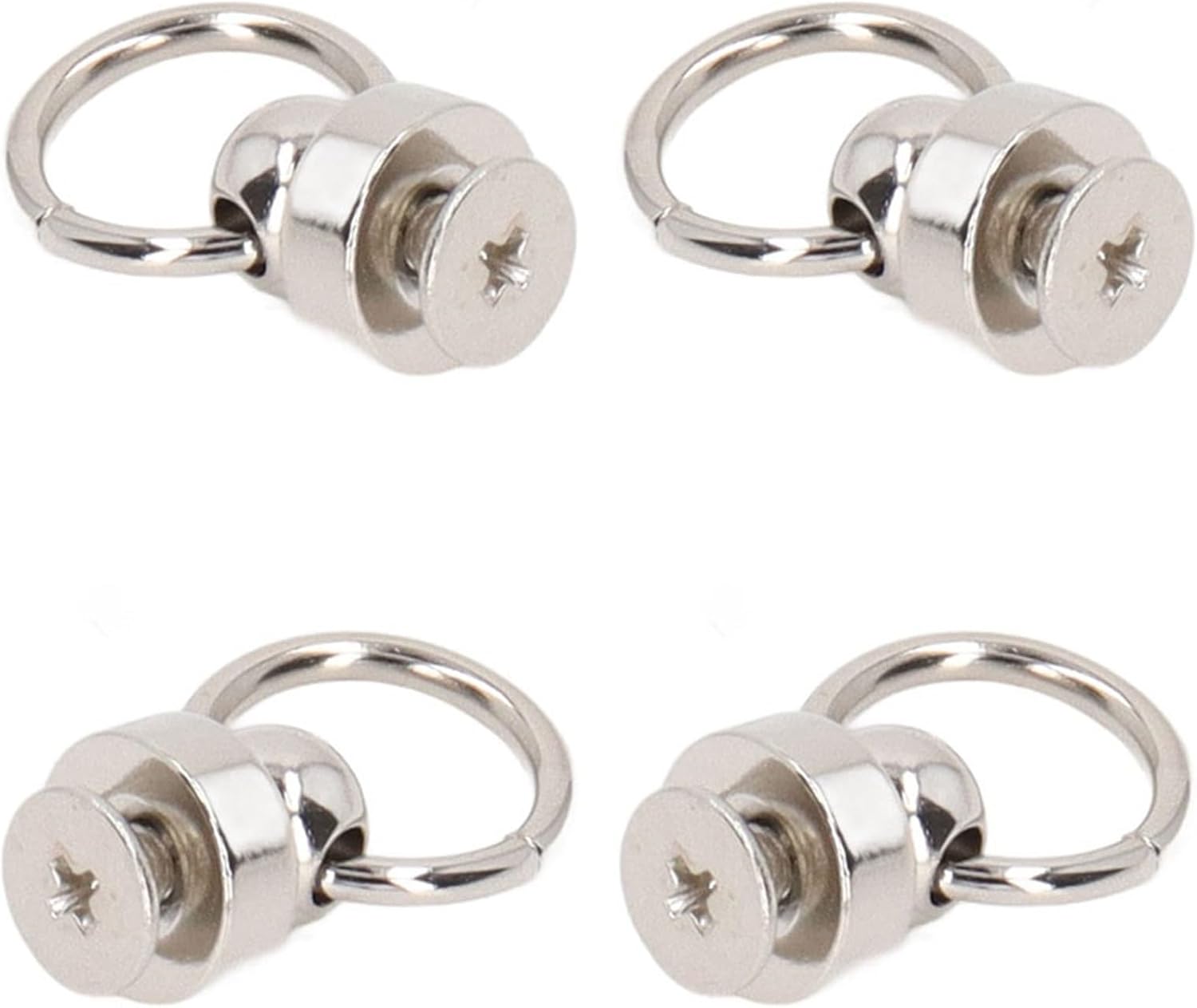 9mm Brass Rivets Purse Ball Studs, 200 Sets, Copper DIY Buttons for Clothing Bags Shoes - Durable Material, Easy to Use, Versatile Decoration (Silver)