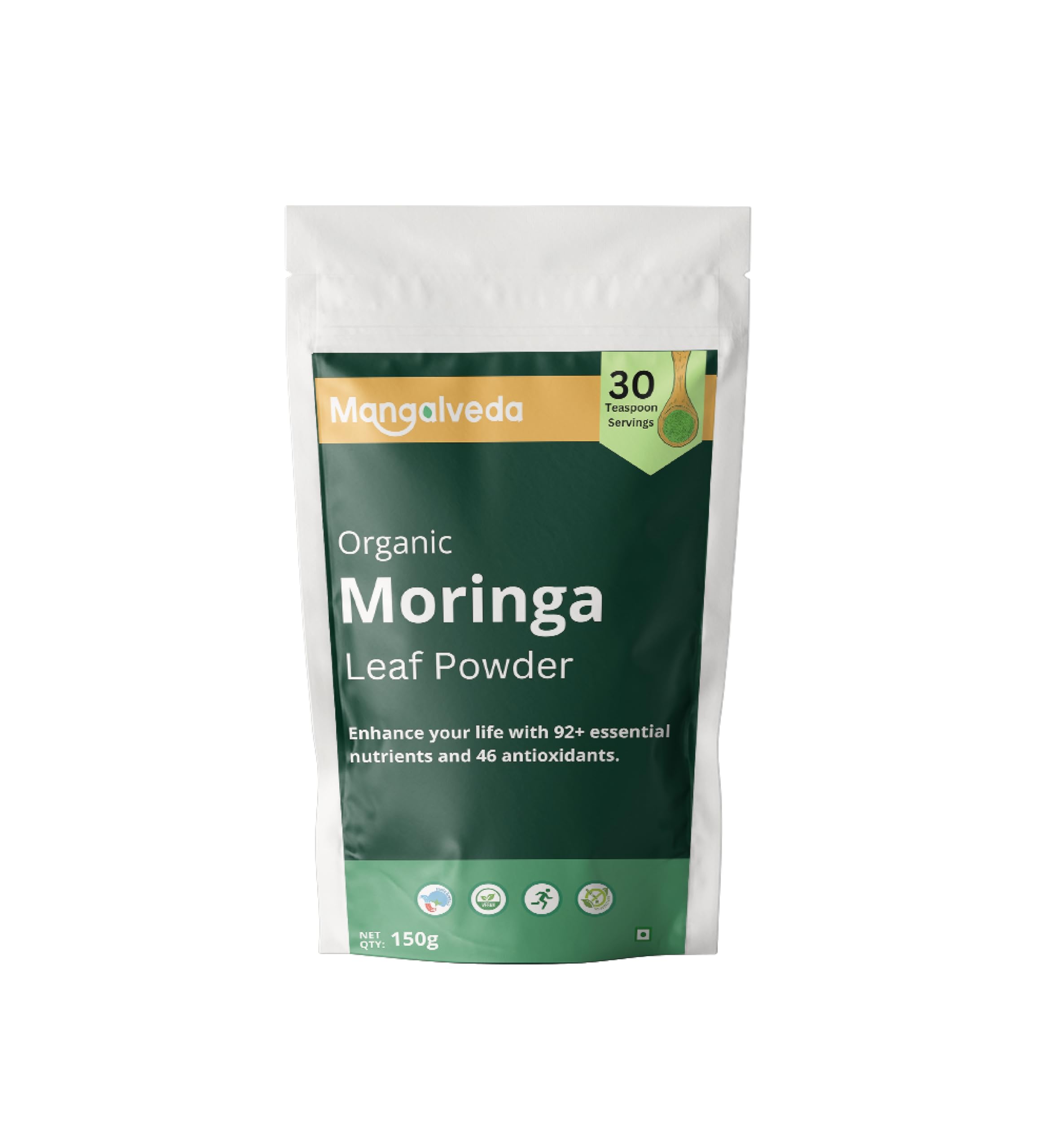 MANGALVEDA Certified Organic Moringa Powder 150g | Pure Moringa Leaf & Drumstick Powder | Moringa Powder Organic Superfood for Energy, Immunity & Skin Health (B0D7VHF1T3) Amazon Price History, Amazon Price Tracker