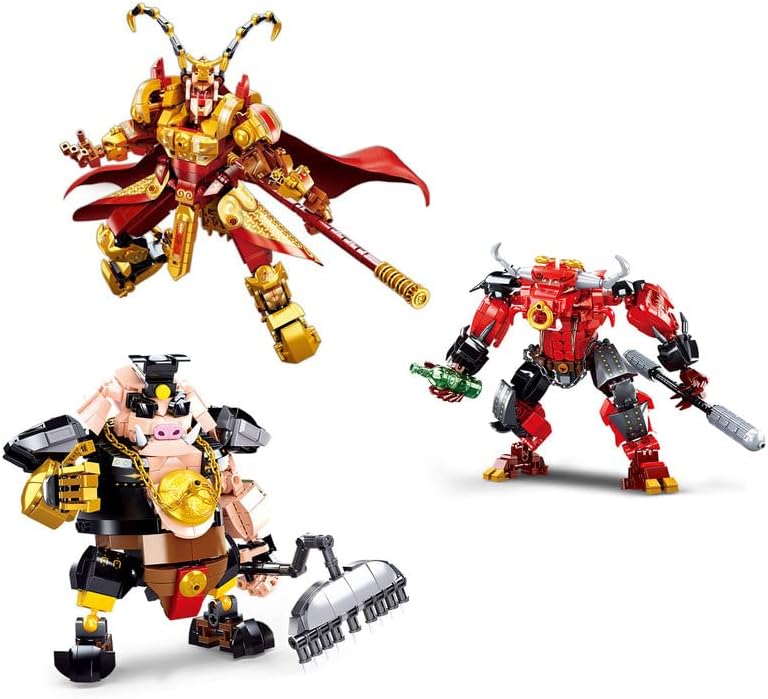 The Character - Kit de bloques de construcción de viaje al oeste, figura de acción de animales, monstruos de batalla mecánicos modelo, regalo ideal