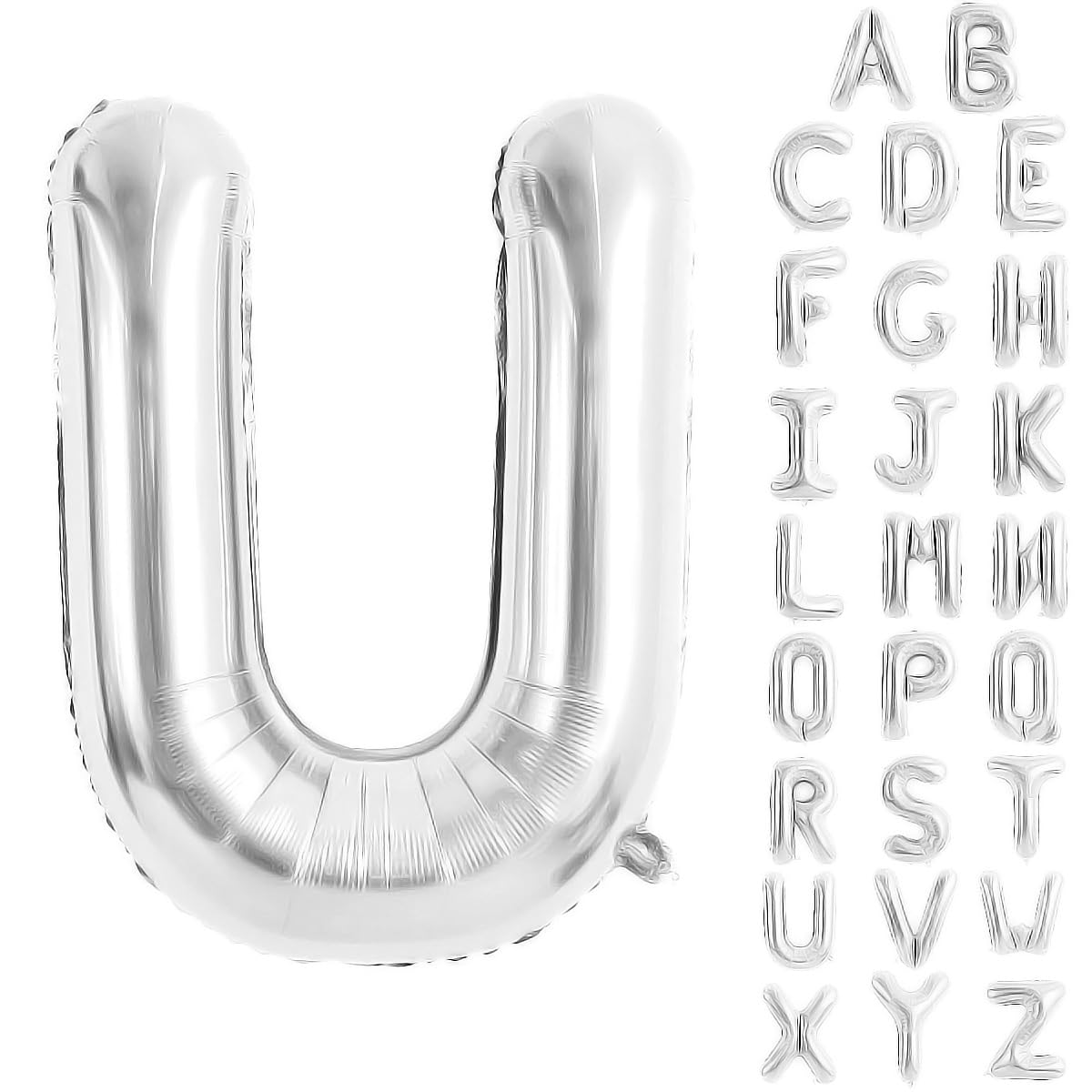 Silver Letter Balloons 40 Inch Large Alphabet Balloon Letter U
