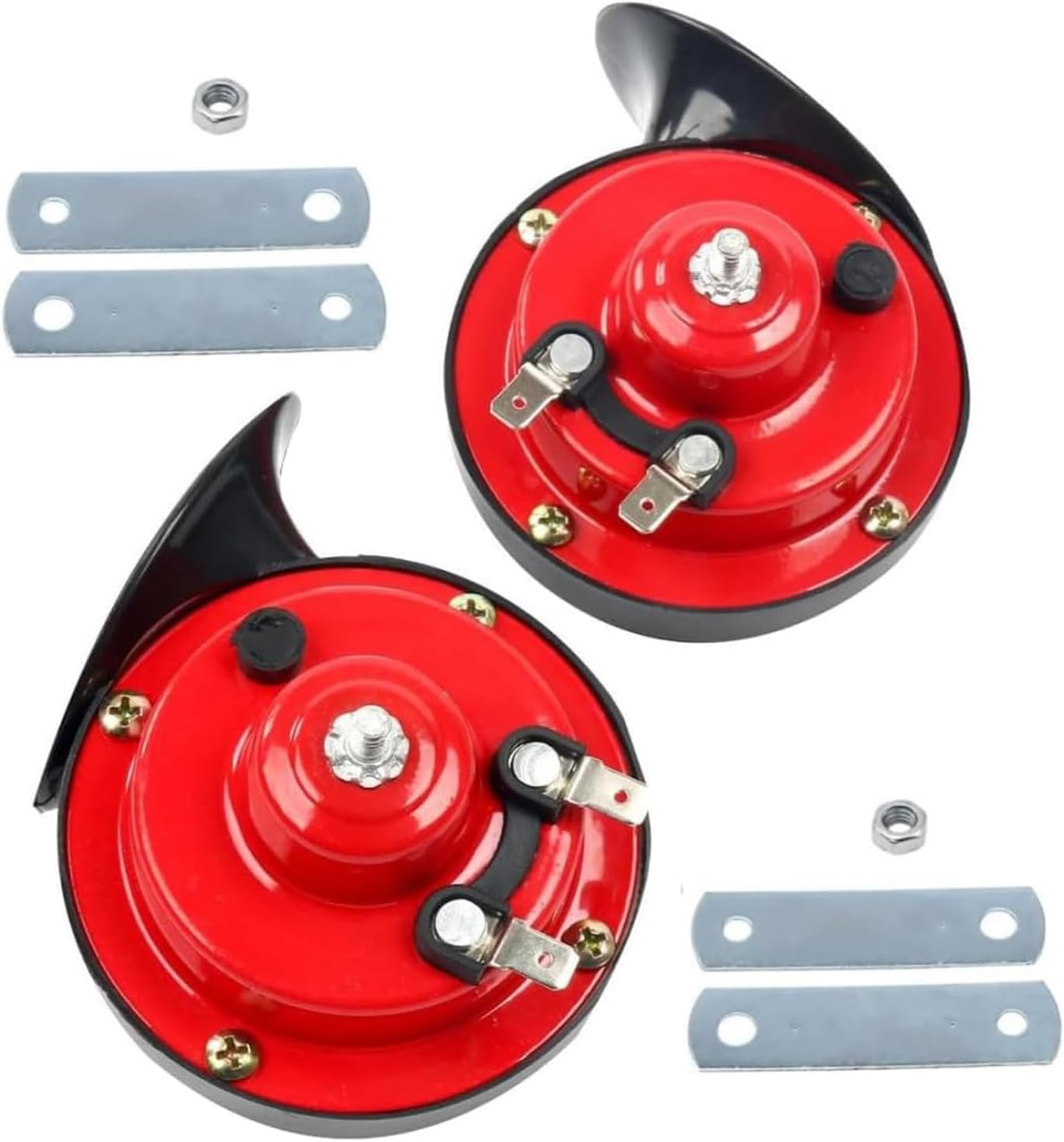 FreeTec 110dB 12V Dual Tone Car Horns, Loud Motorcycle Horn Kit, Electric Air Horn Waterproof Snail Horn for Motorbike Scooter Dirt Bike Trucks