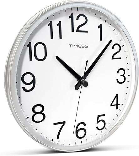 Miniatura 4 de Reloj de pared, esfera grande de 11 pulgadas, silencioso, funciona con pilas, analógico de calidad, movimiento ultra silencioso, movimiento de