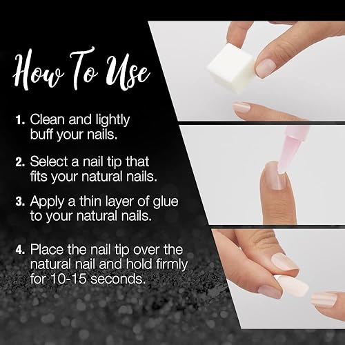 Miniatura 6 de Ardell Nail Addict - Kit de uñas artificiales a presión, puntas francesas clásicas, uñas postizas acrílicas reutilizables, 24 uñas