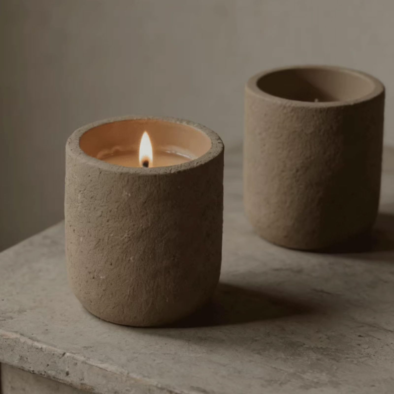 Velas de cera de soja, velas perfumadas cilíndricas, vela de aromaterapia reutilizable de larga duración for vacaciones en casa, relajación y Spa(Grey)