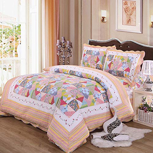 3-Teilige Bettwäsche Double Quilt Quilted Bedspread Throws Multifunktionsdruck Patchwork Quilts Leichtgewicht Alle Jahreszeiten Decke King Size