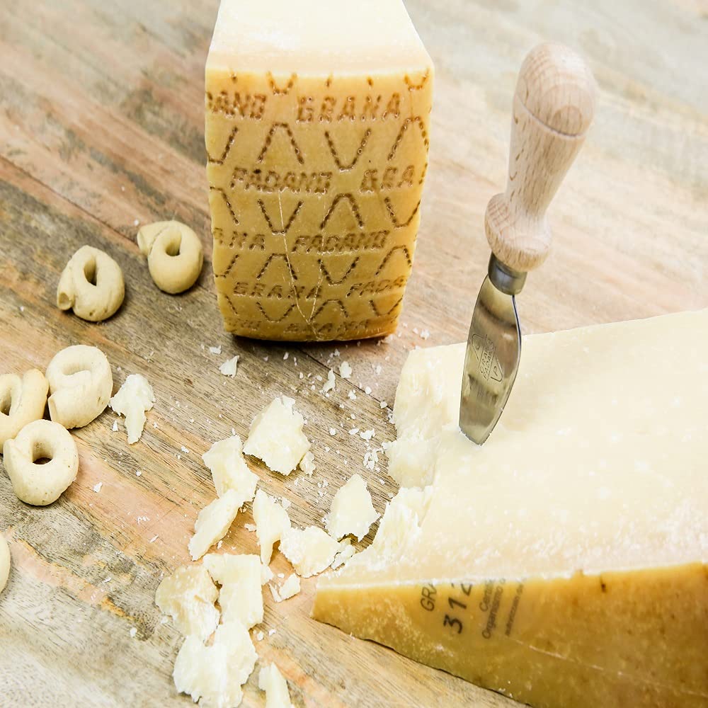 Grana Padano AOP 24 mois, 1 KG, Bêta Caséine A2A2, SANS OMG, Fromage Italien, Lait 100% Italien