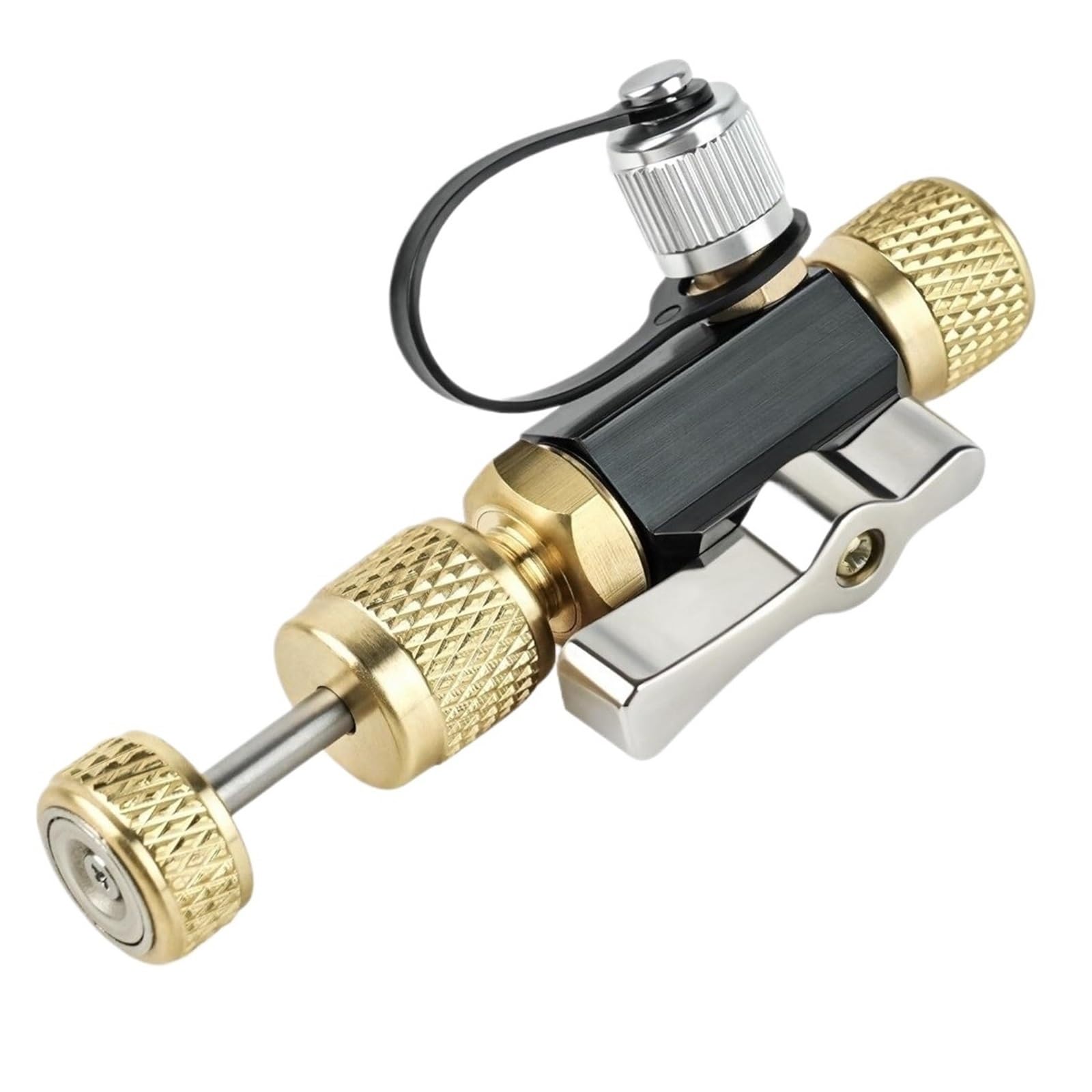 Strumento per la rimozione delle valvole Strumento for Lo smontaggio del Nucleo della valvola in Ottone for impieghi gravosi Ingegneria di precisione con classificazione Vuoto(Black)