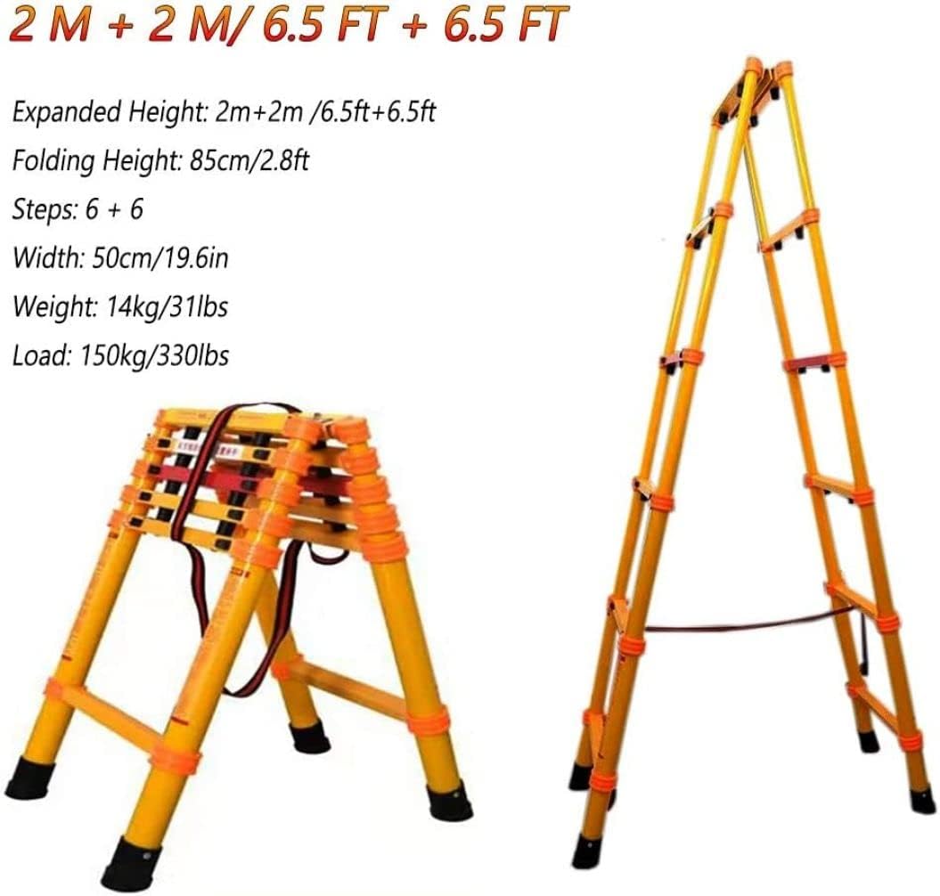 esmen Portable Multi-Purpose Folding Extension Ladders Easy to Assemble Suitable for Indoor and Outdoor Home decoratio