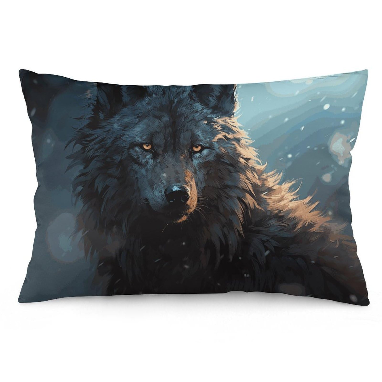 2 Pack Pillow Cases for Hair and Skin, Soft Breathable Pillow Case Covers with Hidden Zipper, Fantasy Wolf Pillowcase 16 "x24 Pillow Covers for Sleeping Gift