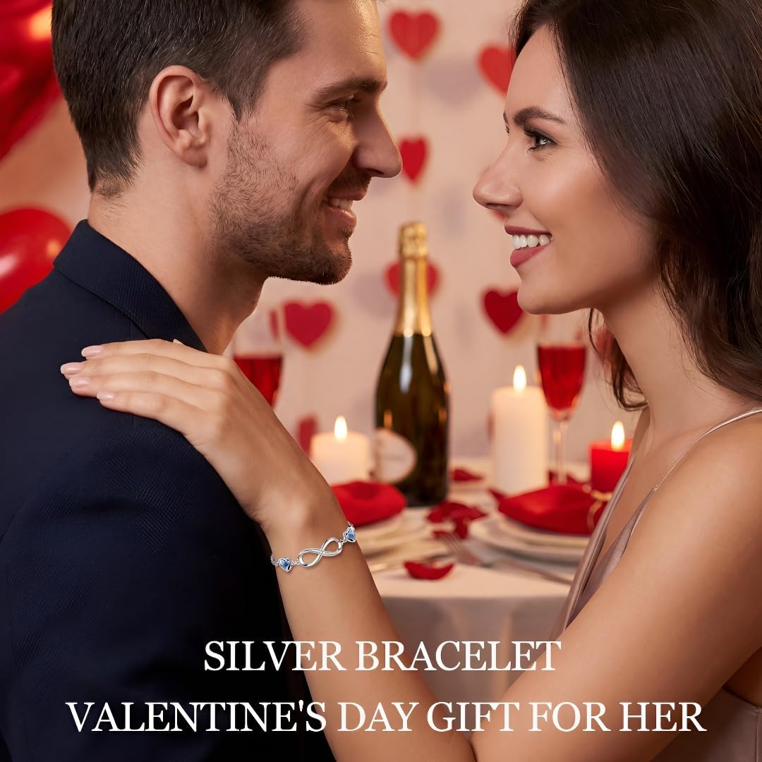 Personalized Bracelets Custom Name Bracelet Infinity Heart Birthstone 925 Sterling Silver Mother's Day Gift Anniversary/Birthday/Christmas Gifts for Women - Image 6