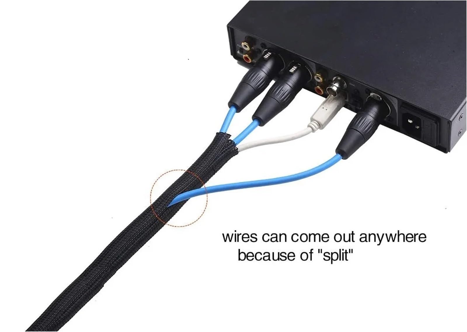 Funda para Cables Protector de Cable, Telar Cables, Tubo, Funda for, Dividida for USB, alimentación, Audio y Video, TV, computadora, hogar, automóvil para gestión de Cables(25M)