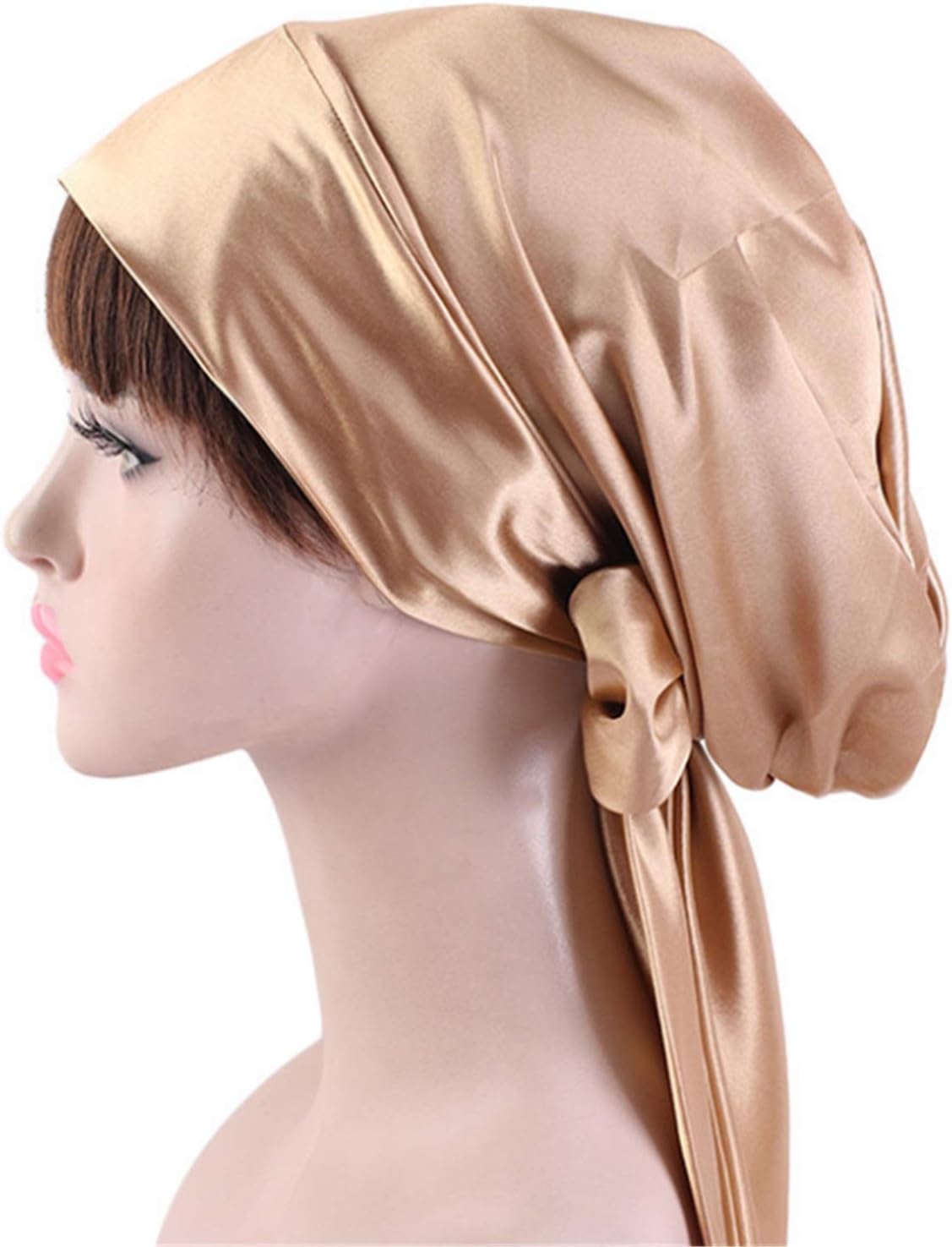 ターバン キャップ バンダナ帽子 ビーニー ボンネットキャップ 抜け毛帽子 5ピースレディースサテン弓ターバン帽子シルク化学療法帽子