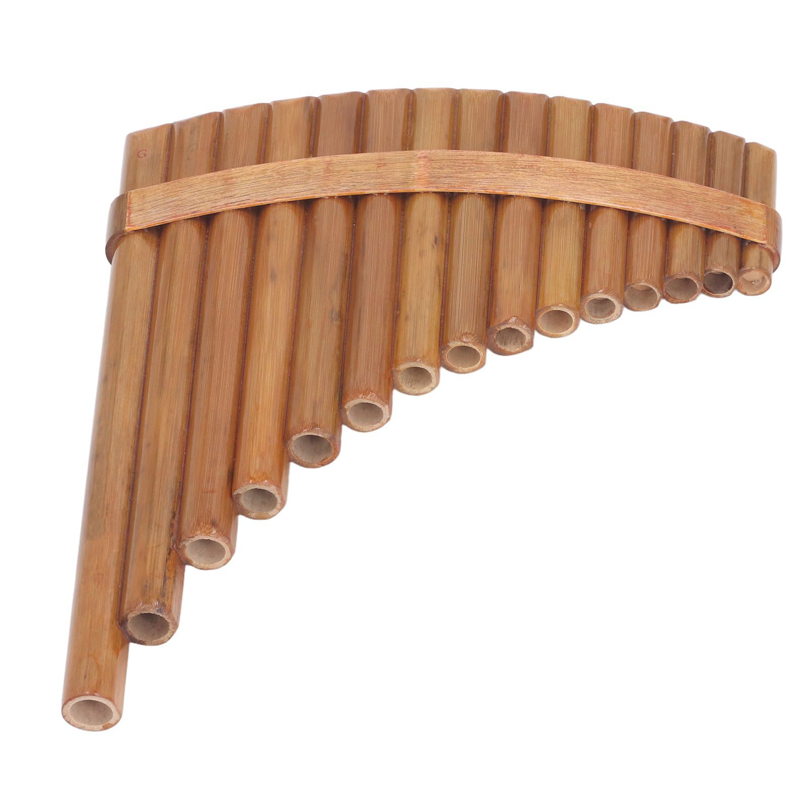 Flûte de Pan, Flûte de Pan en Bambou, 15 Tuyaux, clé G, Instrument de Musique avec Sac, Tampons et Lingettes pour la Pratique Quotidienne (main droite)