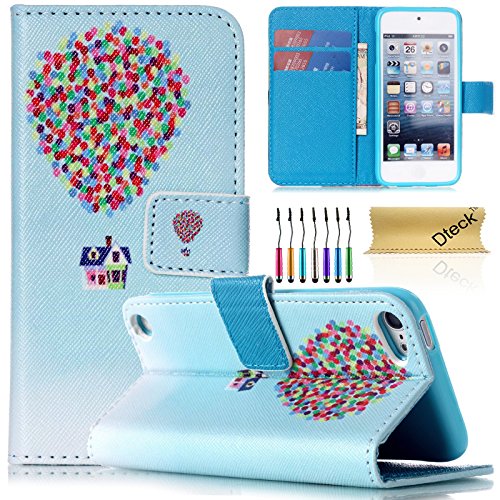Dteck Ipod Touch 5 Case, Ipod Touch 6 Case, (Tm) Colorful Synthetic Leather Flip Stand Magnet Wallet Case [Cards/Money Holder] Protective Cover For Apple Ipod Touch 5Th 6Th Gen (1 Balloon In Sky) #TOP18