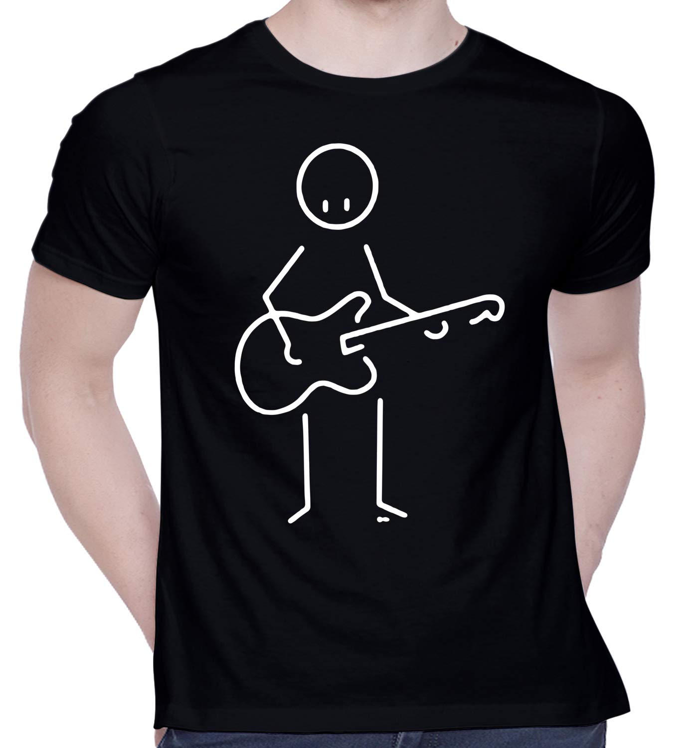 - Graphic Printed T-Shirt for Unisex Guitar Guy Tshirt | Casual Half Sleeve Round Neck T-Shirt | 100% Cotton | D00070-3