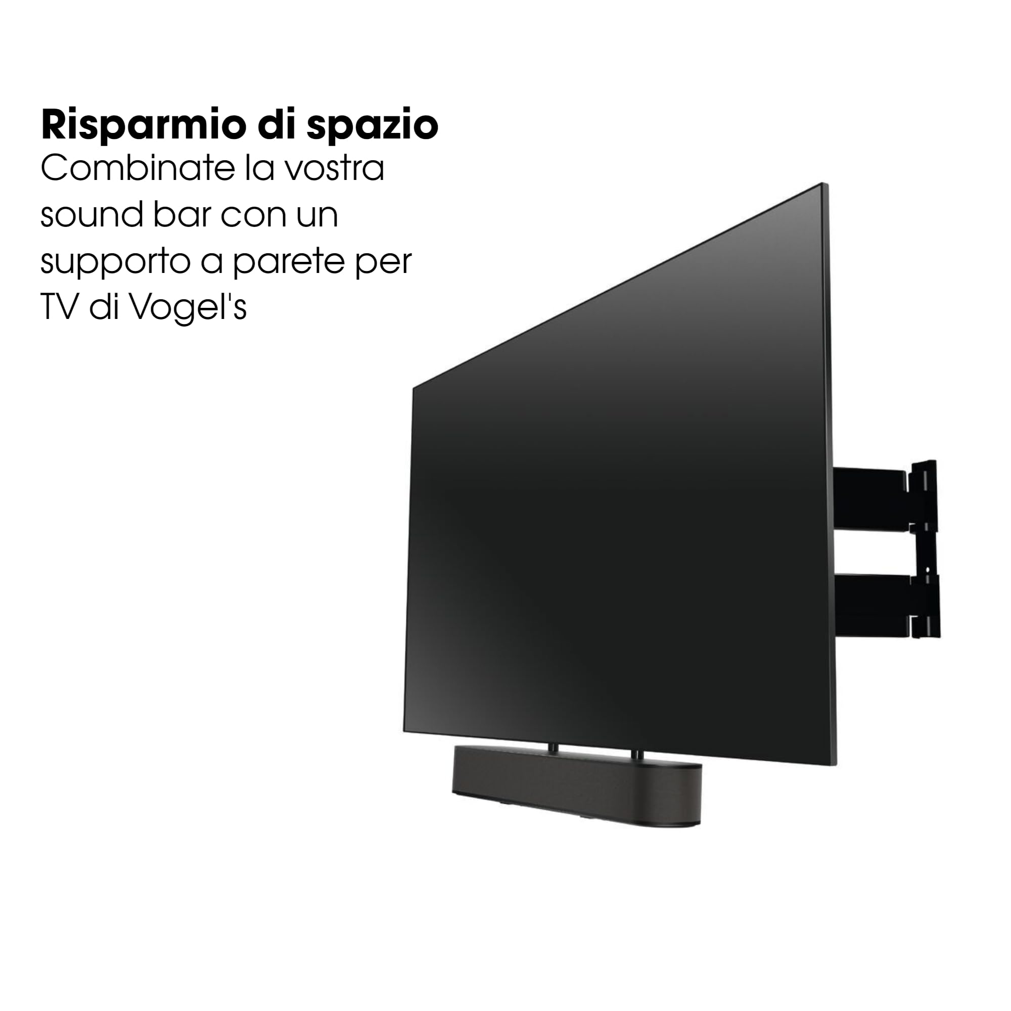 Vogel's Sound 3550 Supporto universale per soundbar, adatto anche per Bose Soundbar 500/700, Sonos Arc/Beam/Playbar, Samsung, Sony, LG e JBL, supporto per VESA da 100 a 600, peso max. 6,5 kg