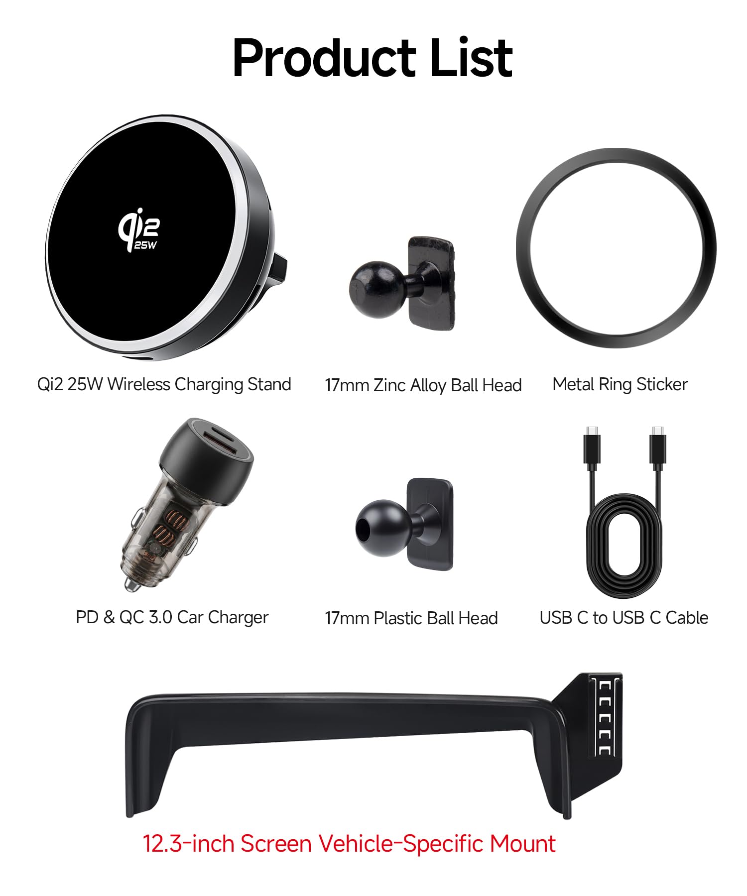 Support de téléphone de voiture Qi2.2 25 W sans fil pour Mercedes-Benz EQE