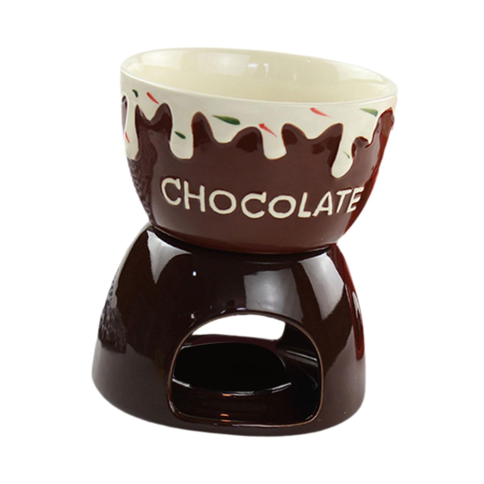 BNF Chocolate Fondue Pot Kitchen Appliances Butter Warmer Set for Caramel Butter Brown | Home & Garden 2