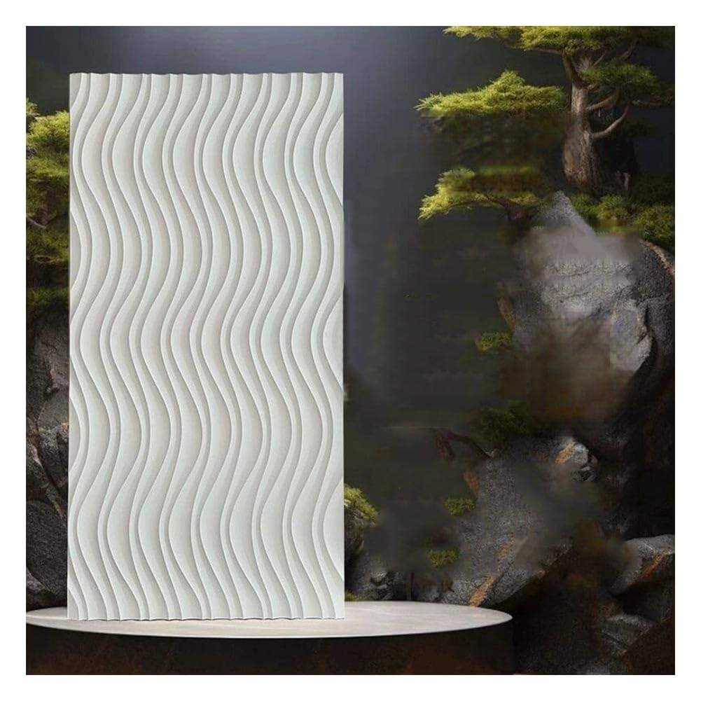 Tabiques de PU Huecos, Paneles de Pared 3D para decoración del hogar - Ladrillos de Revestimiento de PU Impermeables con Textura Ondulada para decoración de Paredes Exteriores y de oficinas