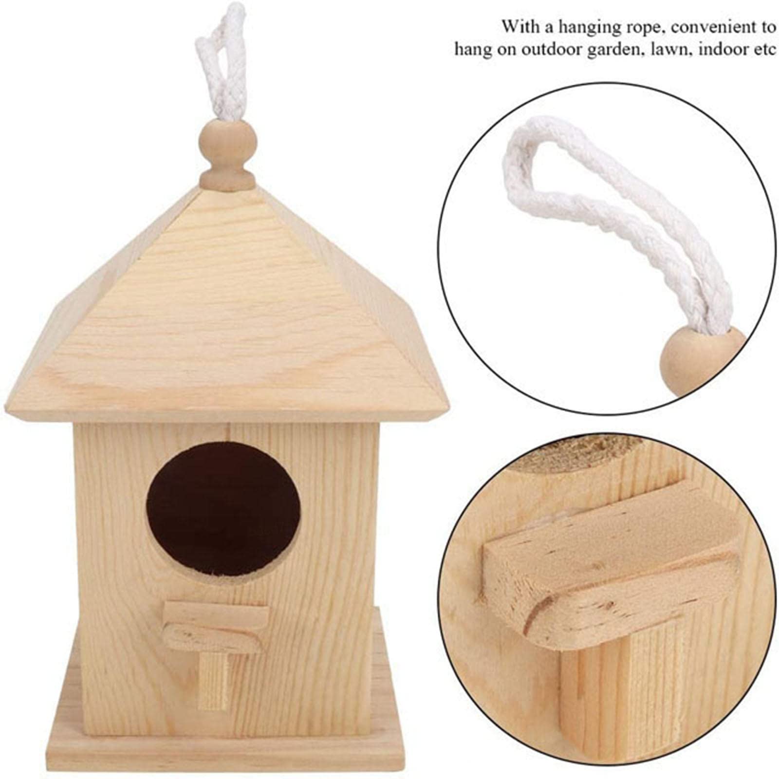 Scatola per Allevamento di pappagalli Nido per Uccelli da Appendere, Casa per nidi di Uccelli Domestici, Prodotti in Stock, Scatola per Allevamento in Legno Gabbia Accessori