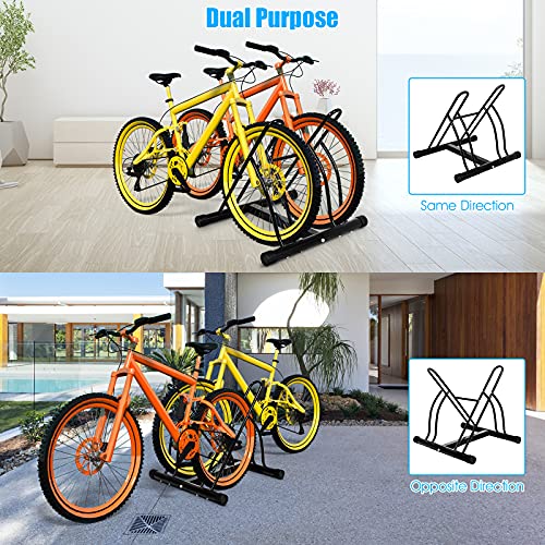 Hysache Two Bike Stand Rack, Floor Stand Bicycle Storage Packing With Stable & Strong Steel Frame For Indoor And Outdoor Using #TOP1