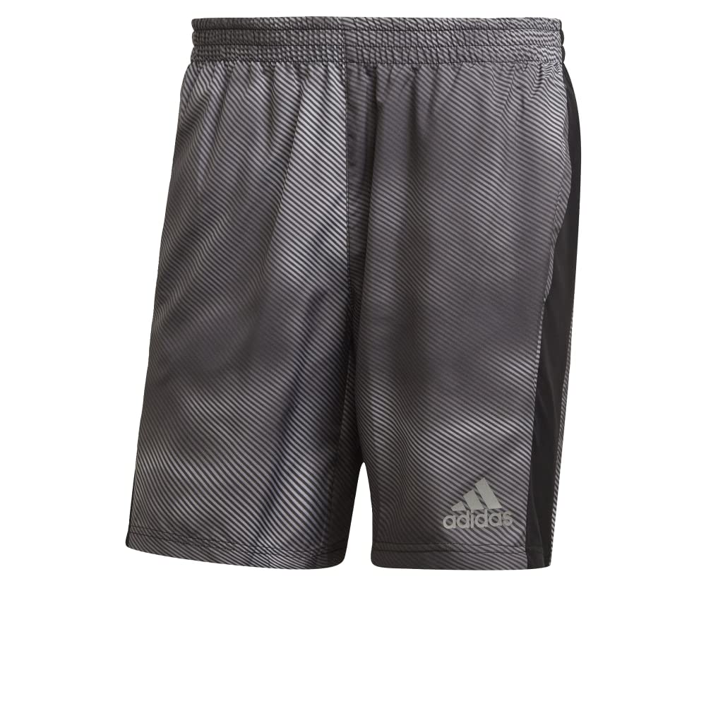 adidas Men's Own The Run Colorblock Shorts, Grey/Grey/Black, Large