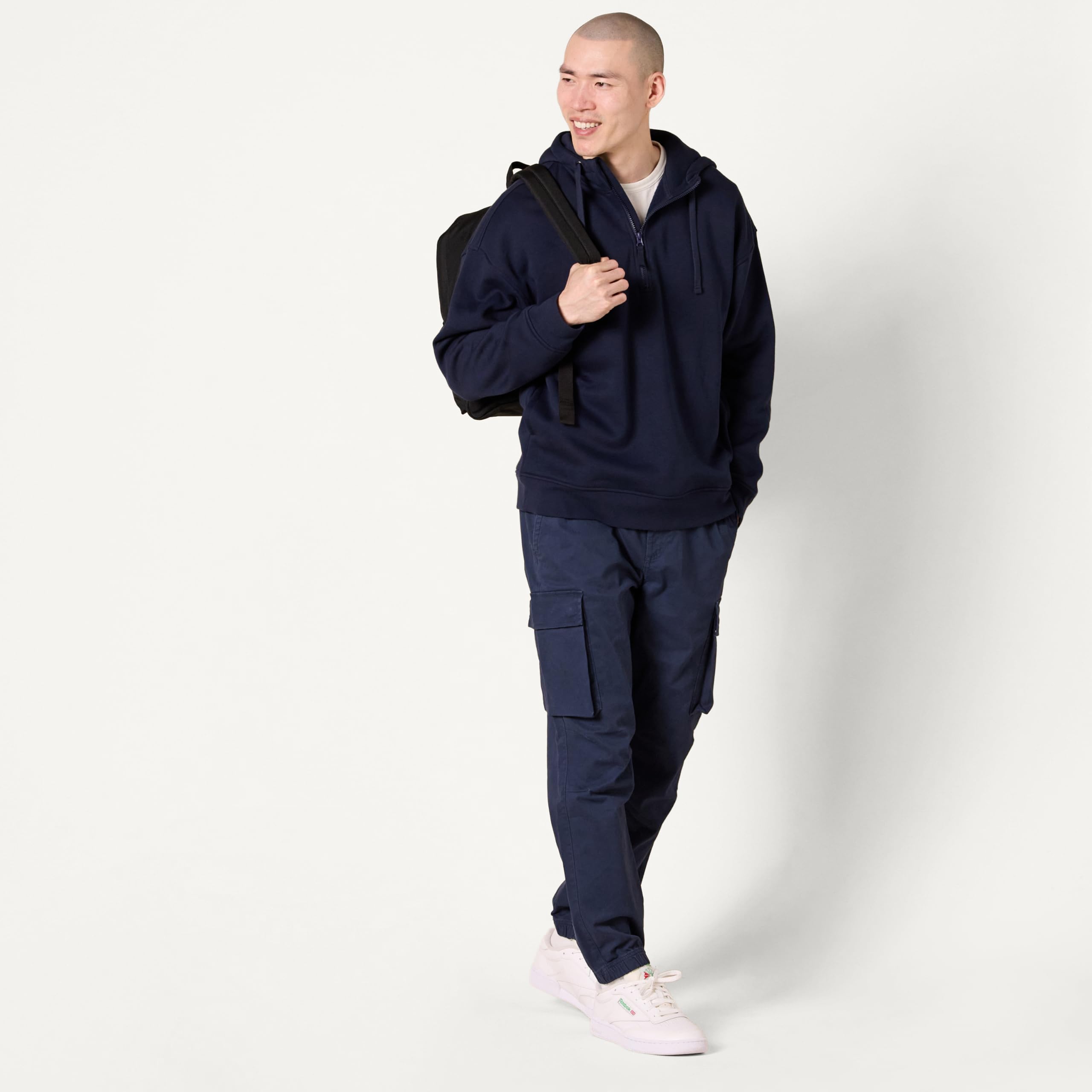 Amazon Essentials Hombre Sudadera con Capucha de Corte Holgado y Cierre Corto