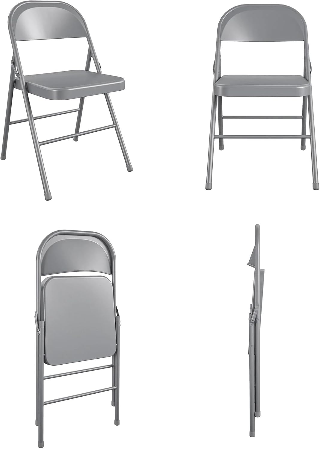 All-Steel Folding Chair, Double Braced Frame, 30.4 x 18.3 inches (Gray)