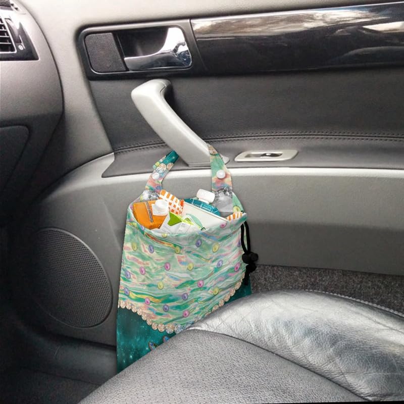 Image of Dragonfly Car Trash, Galaxy Moth Auto Hanging Back Seat Car, Universe Washable Foldable Eco-Friendly Auto Garbage Bag