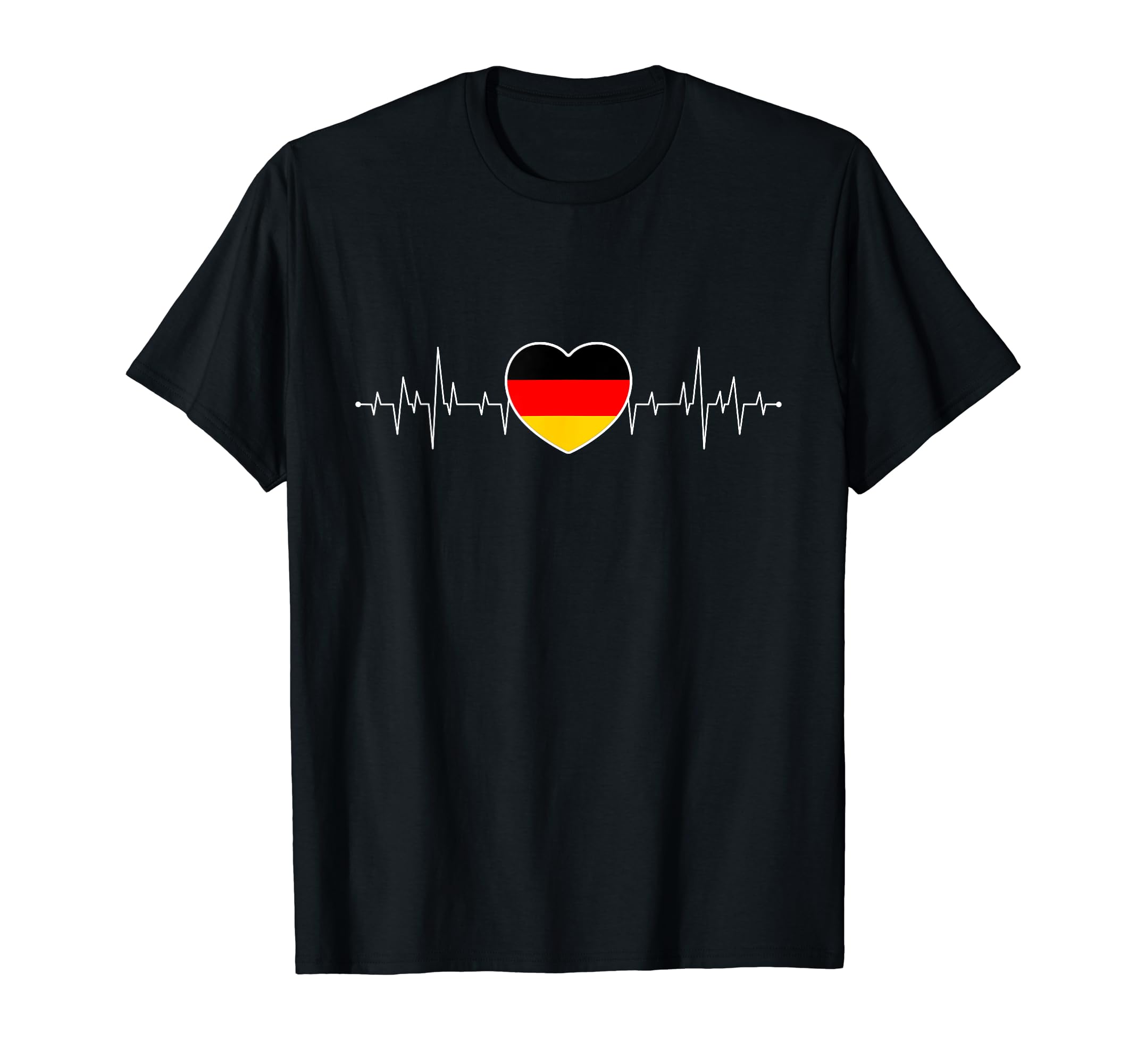 Germany heartbeat / German flag Germany T-Shirt, Black