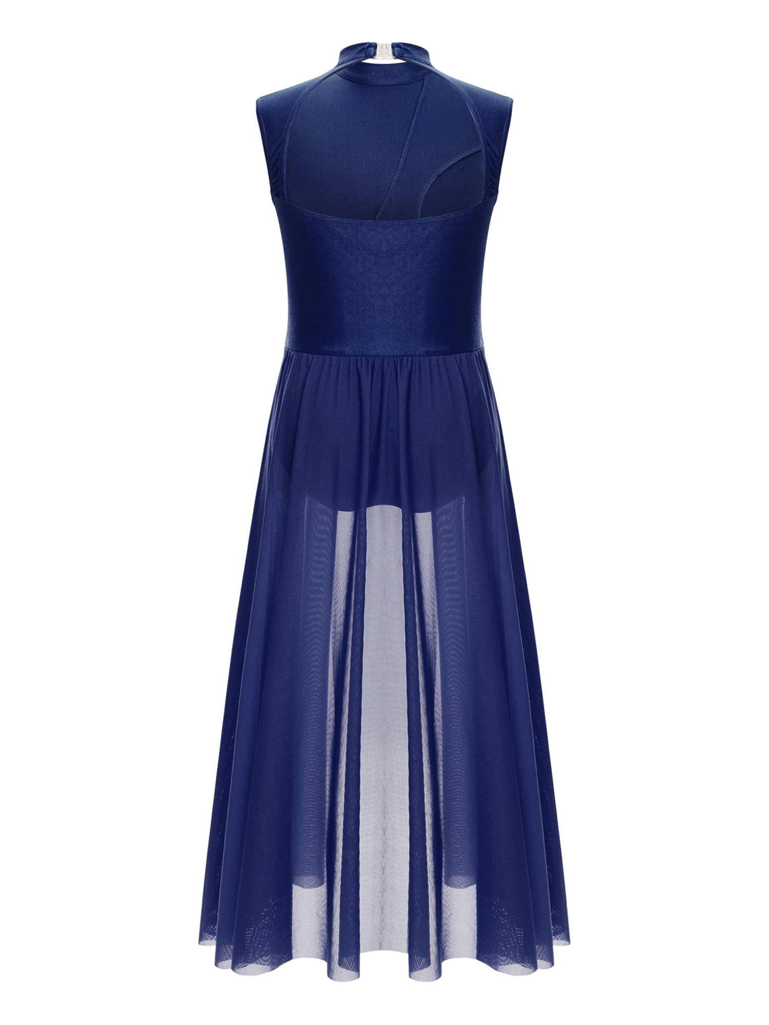 Kaerm Ragazze Vestito da Balletto Ballo Lirico Contemporaneo Senza Maniche Maxi Abito da Pattinaggio Artistico Body Danza Classica Ballerina Costume da Ballo Latino Tango