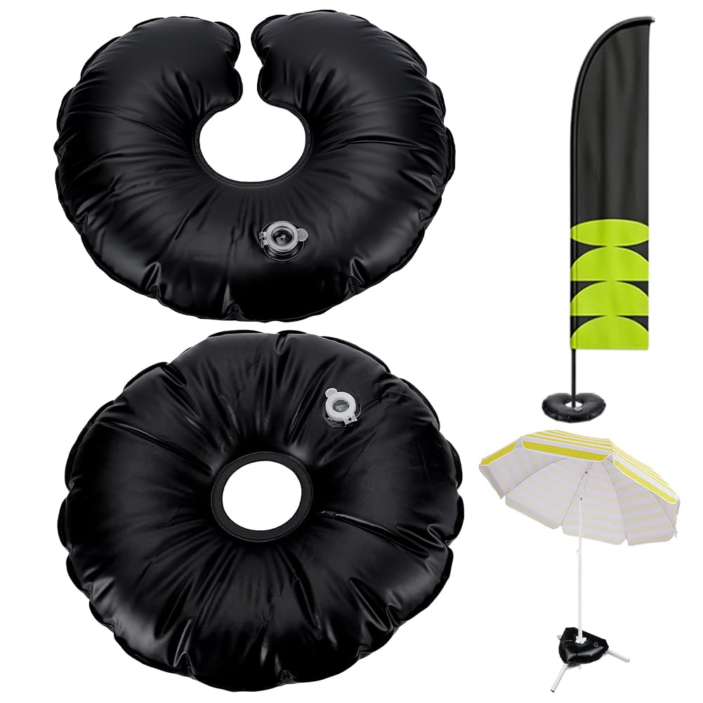 AHANDMAKER 4Pcs Water Bags for Feather Flag Base PVC Water Weight Bags Openable Flag Weights for Feather Flag Base Canopy Tent Legs Balloon Outdoor Event Setup
