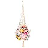 Amdermi Kuscheltier Aufbewahrung Netz Hängend Organizer Kinderzimmer Stofftier Spielzeug Hängematte für Teddy Eckspielzeug Netz für Schlafzimmer Weiß
