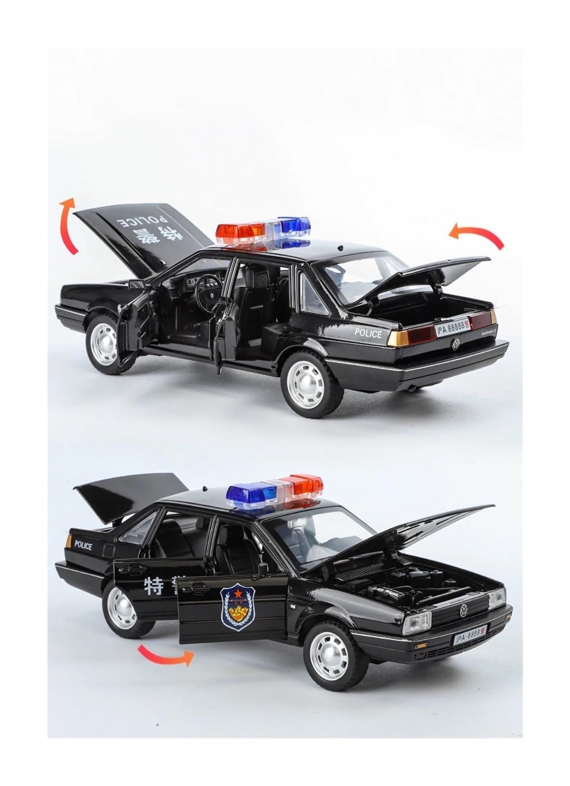 Mini Macchine Giocattolo 1 24 Per Santana Police Classic Model Car Pezzo da collezione esposizione Espositore Macchinine Scala