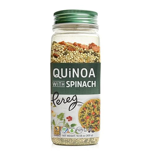 Miniatura 2 de Pereg Quinoa - Espinacas - (10.58 onzas x 6 unidades) - Delicioso plato saludable - Comidas rápidas veganas - Quinoa sin gluten - Apto para pérdida