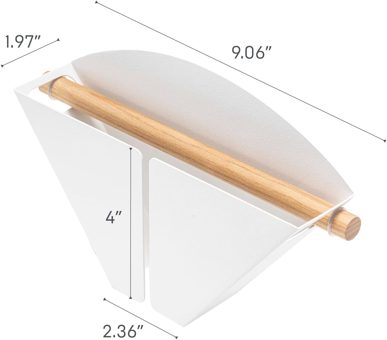 Yamazaki Home Tosca Magnetic Coffee Filter Case - Kitche Storage Organizer Holder Stainless Steel Container Dispenser - Steel + Wood - #4 Coffee Filters
