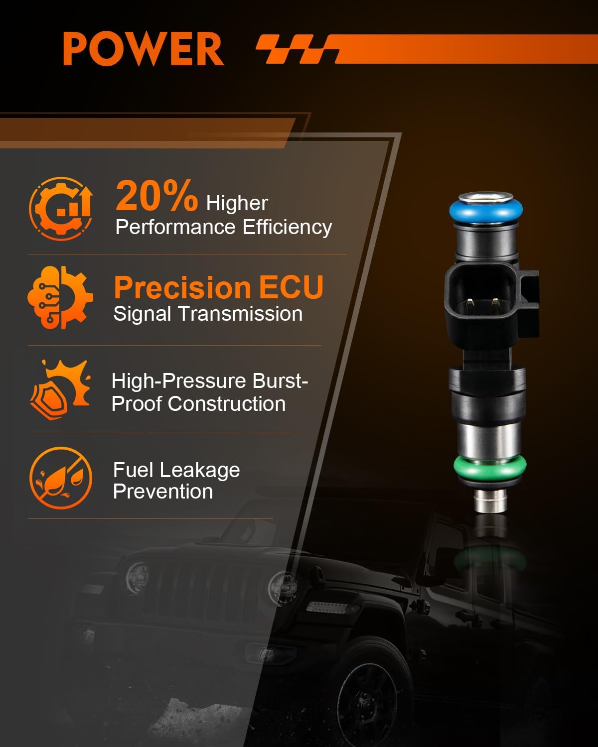 0280158154 3.6L V6 Fuel Injectors Fit For:-GMC Acadia 2007-2008, For:-Buick Enclave 2008, for:-Saturn Vue 2008-2010 Outlook 2007-2008, Replace 832-11221, FJ980, 83211221 (Set of 6)