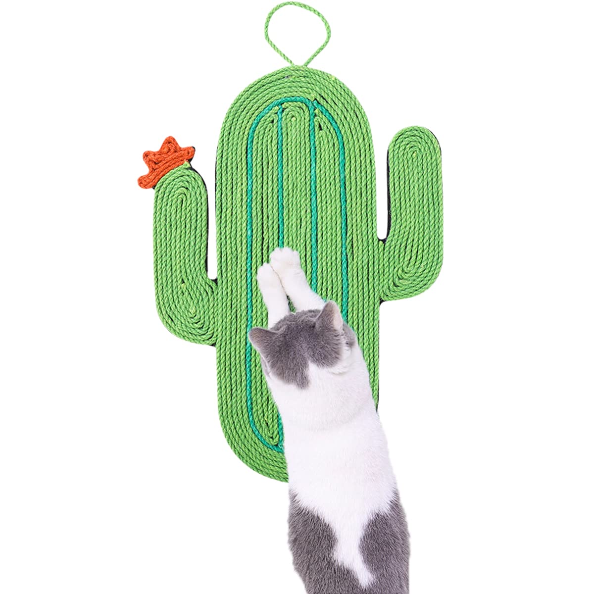 AIFUSI Rascador para Gatos, Tapetes Rascadores para Gatos con Dibujo de Cactus, Almohadilla para raspar de Cuerda Tejida, Juguetes para Gatos, Protege el Sofá y la Alfombra (Cactus) - Cactus