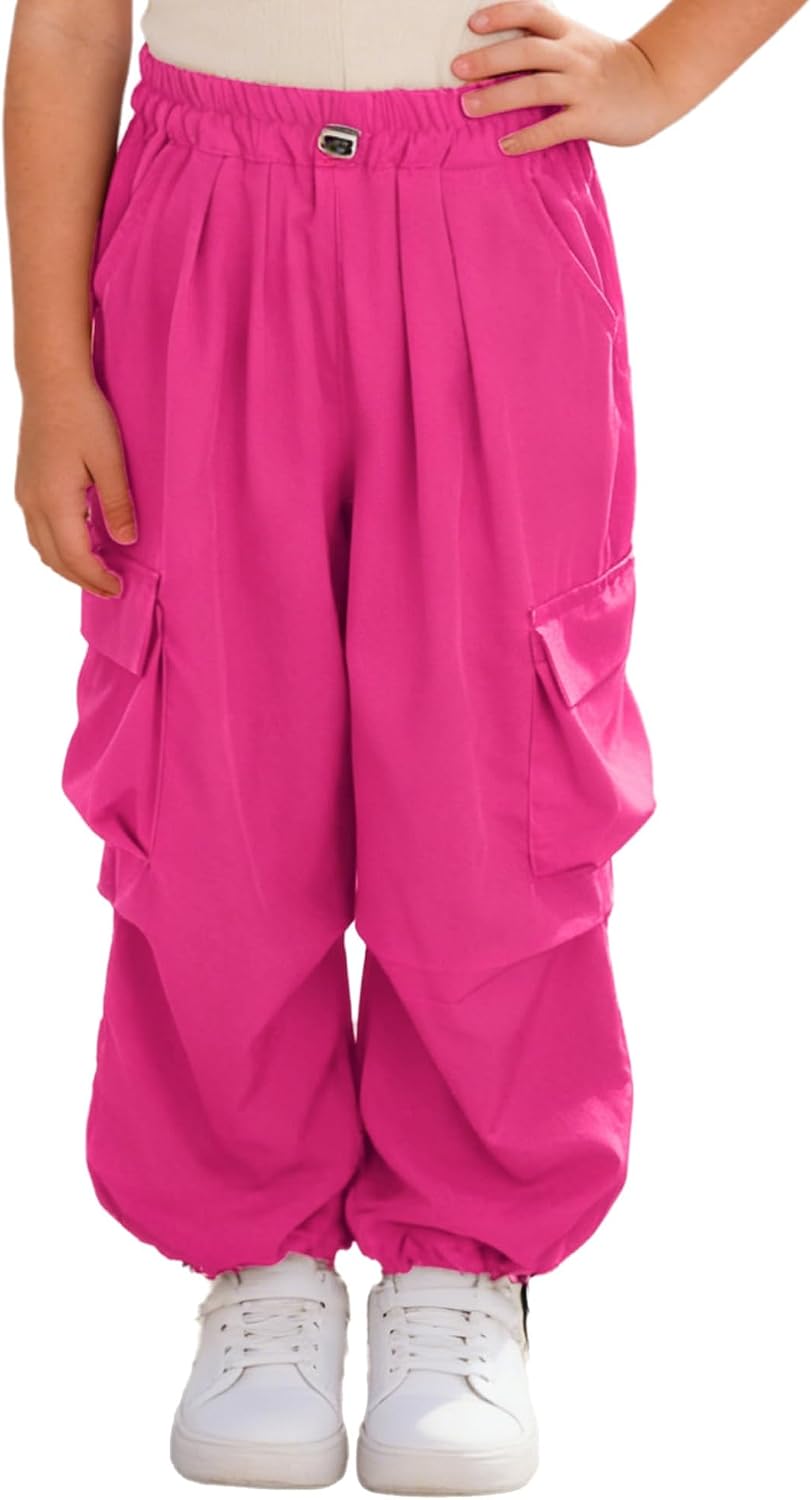YiZYiF Kids Girls Jogger Pants Drawstring Sweatpants Jazz Dance Costume Hip Hop Dance Cargo Pants Trousers