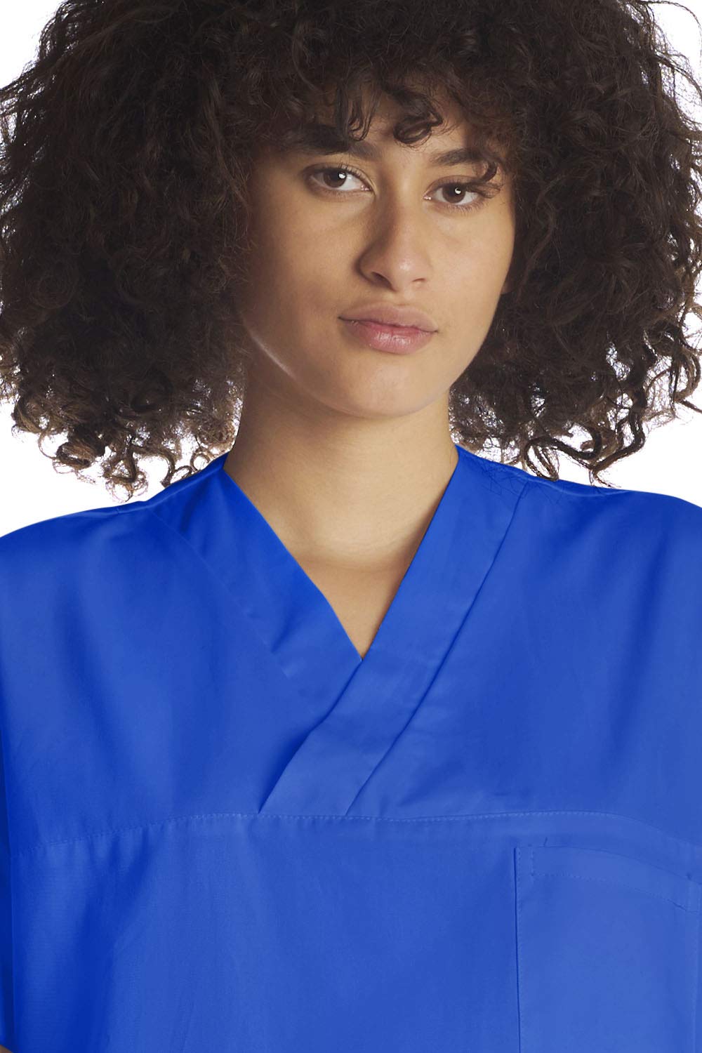 Tecno Hospital CASACCA OSPEDALIERA, OSS, ESTETICA INFERMIERE, MEDICO, SANITARIO, LABORATORIO 2 TASCHE ANTERIORI CON TASCHINO, SPACCHI LATERALI, SCOLLO A V, UNISEX (BLU, L)